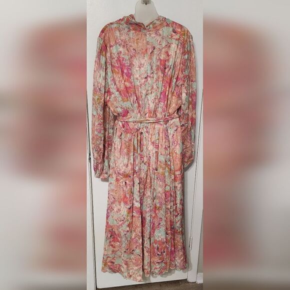 Alex Marie Hayden V-Neck Long Blouson Sleeve Tie Waist Floral Print size 20W - Picture 6 of 8